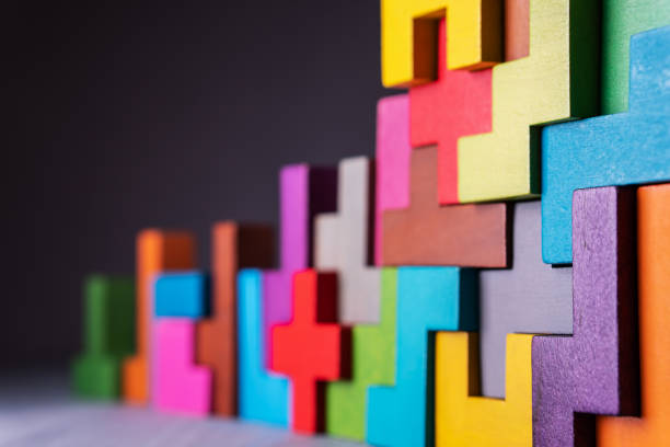istock Geometric shapes on a wooden background. 1141517125