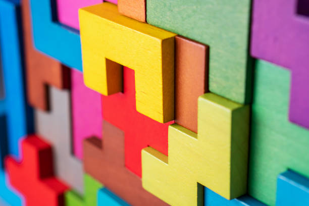 istock Geometric shapes on a wooden background. 1141517132
