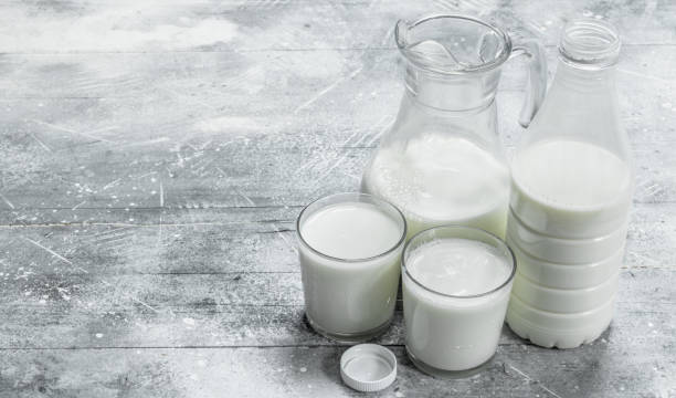 istock Fresh milk in a jug and glasses. 1141517913