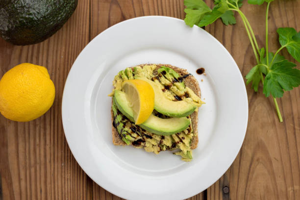 istock Avocado toast on white plate 1141519018