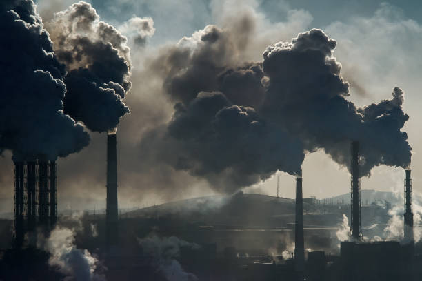 ekologiczna katastrofa - fossil fuel plant zdjęcia i obrazy z banku zdjęć
