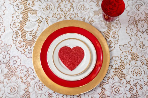 istock Pretty Valentine’s Day place setting on lace covered table 1141522236