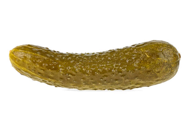 istock Marinated pickled cucumber isolated on white background 1141522768