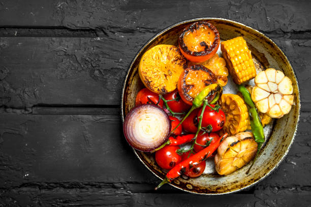 istock Grilled vegetables in a pan. 1141525038