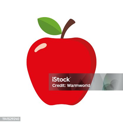istock Simple Apple in flat style. Vector illustration 1141529240