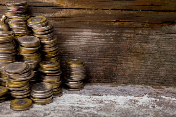 istock Texture from gold and silver Polish coins 1141529794