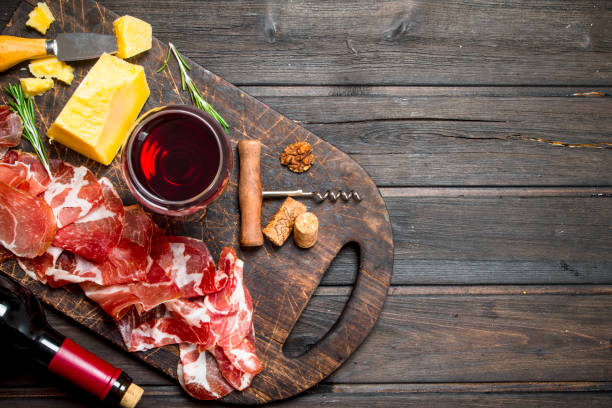 istock Spanish ham with a glass of red wine. 1141530437