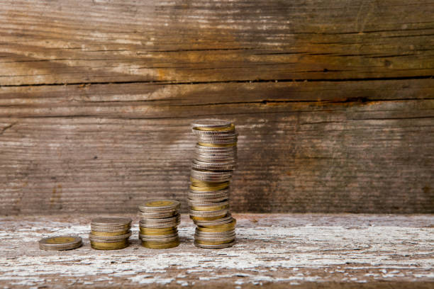 istock Texture from gold and silver Polish coins 1141530601