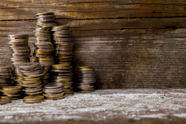 Texture from gold and silver Polish coins