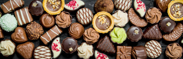 istock Chocolates candies with different fillings. 1141530924