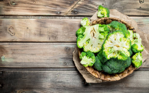 istock Ripe broccoli in the basket. 1141531071