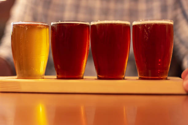 istock Closeup of craft beer flight 1141533213
