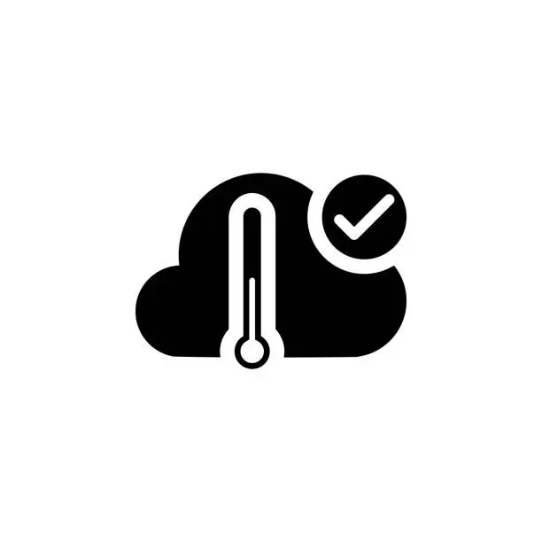 Vector illustration of cloud check temperature icon. Element of weather illustration. Signs and symbols can be used for web, logo, mobile app, UI, UX