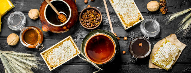 istock Assortment of different types of honey. 1141534895