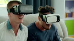 un poco heroína Aplicado Gay Couple Wearing Vr Glasses And Playing Game Stock Video - Download Video  Clip Now - Gay Couple, 40-44 Years, 4K Resolution - iStock