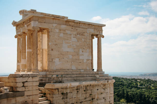 temple of athena nike. athens, greece - nike imagens e fotografias de stock