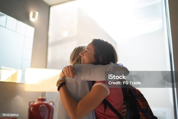 Grandmother And Granddaughter Embracing Stock Photo - Download Image Now - Embracing, Friendship, Support