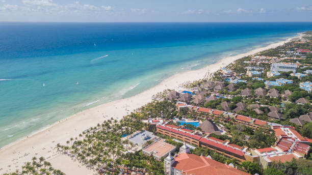 istock Luxury tropical resort with white sand. Aerial view 1141542005