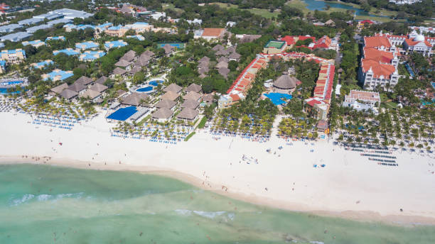 istock Luxury tropical resort with white sand. Aerial view 1141542024