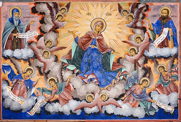 istock Fresco of Rila Monastery in Bulgaria 114154321