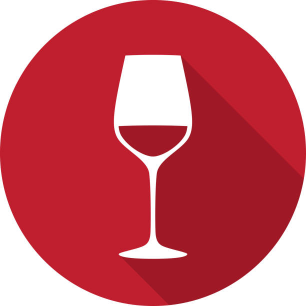 икона бокала вина силуэт - wineglass wine glass red wine stock illustrations