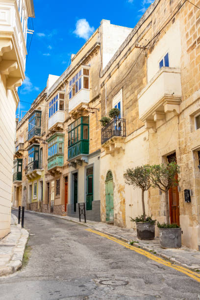 istock Typical beautiful Maltese limestone narrow lane 1141548043