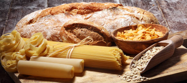 istock whole grain products with complex carbohydrates on table 1141550489