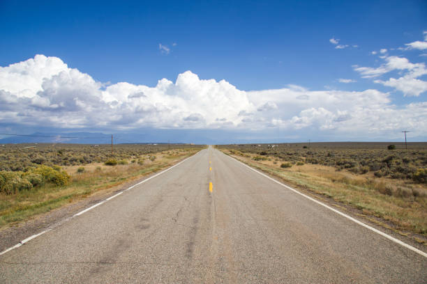istock Straight road in desert 1141550852