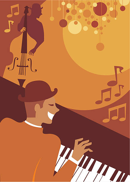 Jazz evening  big band jazz stock illustrations