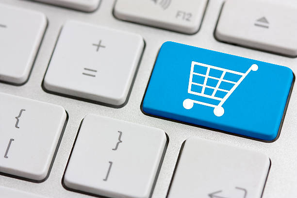retail or shopping cart icon stock photo