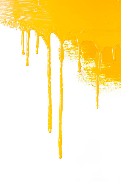 istock Orange paint  flows / isolated on white background / real photo 114155311