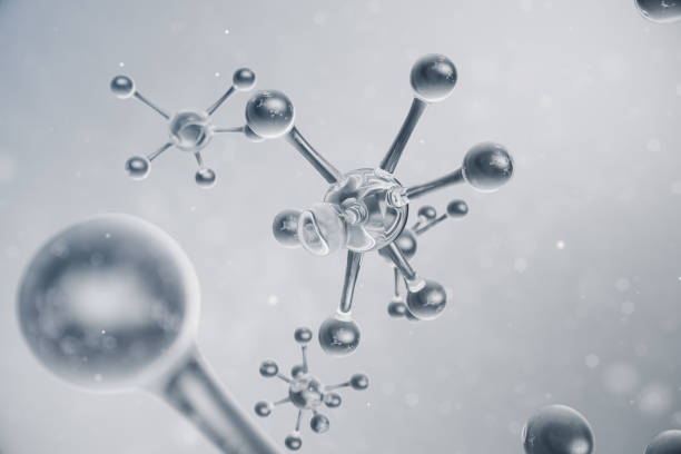 istock 3D illustration molecule structure. Scientific medical background with atoms and molecules. Scientific background for your banner, flyer, template, text. Molecule consists of atoms chemical element 1141554477