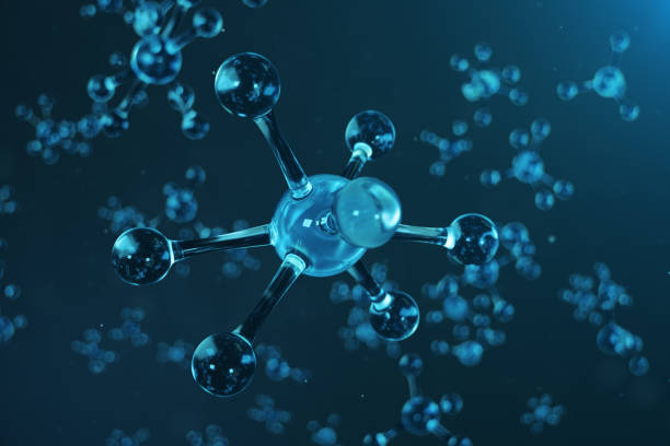 istock 3D illustration molecule structure. Scientific medical background with atoms and molecules. Scientific background for your banner, flyer, template, text. Molecule consists of atoms chemical element 1141554481