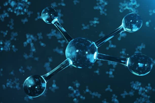istock 3D illustration molecule structure. Scientific medical background with atoms and molecules. Scientific background for your banner, flyer, template, text. Molecule consists of atoms chemical element 1141554490