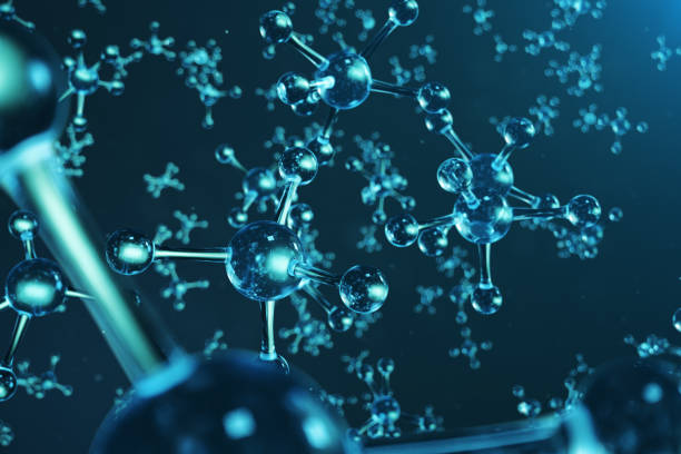 istock 3D illustration molecule structure. Scientific medical background with atoms and molecules. Scientific background for your banner, flyer, template, text. Molecule consists of atoms chemical element 1141554493