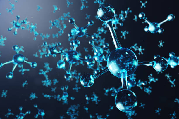 istock 3D illustration molecule structure. Scientific medical background with atoms and molecules. Scientific background for your banner, flyer, template, text. Molecule consists of atoms chemical element 1141554494