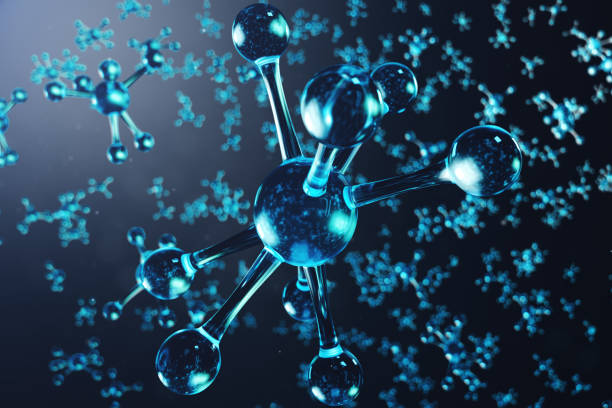 istock 3D illustration molecule structure. Scientific medical background with atoms and molecules. Scientific background for your banner, flyer, template, text. Molecule consists of atoms chemical element 1141554495
