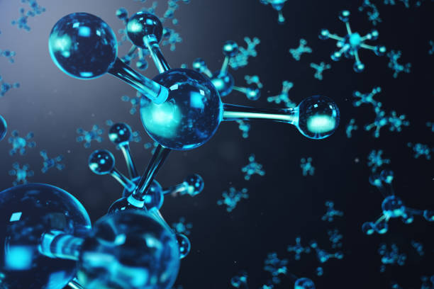 istock 3D illustration molecule structure. Scientific medical background with atoms and molecules. Scientific background for your banner, flyer, template, text. Molecule consists of atoms chemical element 1141554498