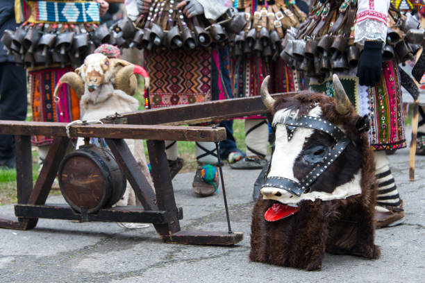 istock Mummers and masks. Ritual to expel evil. 1141555493