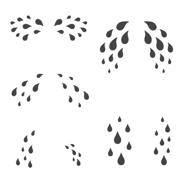 illustrations, cliparts, dessins animés et icônes de ensemble de gouttes de larmes - drop water cartoon raindrop