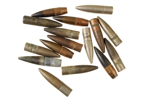 Identifying Old Bullets Old Military Bullets Isolated On White Stock Photo - Download Image Now ...