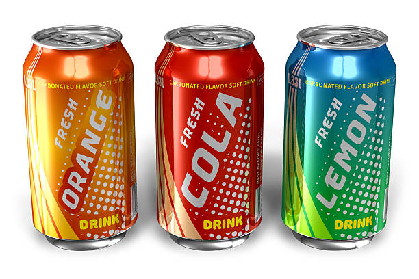 istock Set of refreshing soda drinks in metal cans 114156539