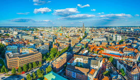 Panorama of Hamburg in Germany