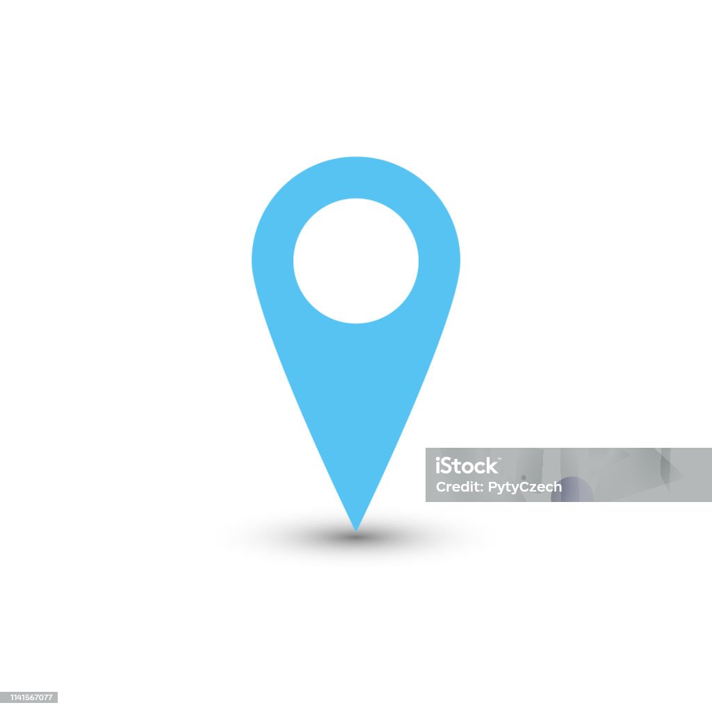 Map Pointer Blue Blue Map Pointer With Dropped Shadow On White Background Eps10 Vector ...