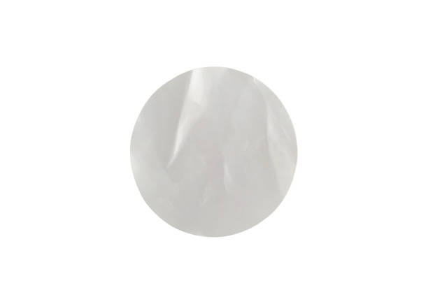istock Blank white circle paper sticker label isolated on white background with clipping path 1141567161
