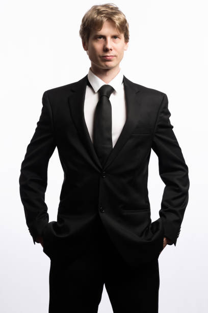 istock Businessman standing on a white background 1141567466