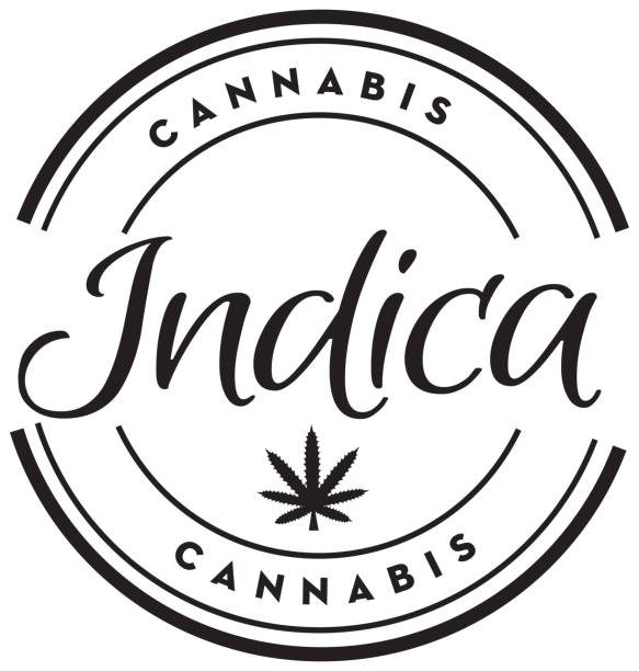 Cannabis Marijuana Indica stamp icon with text Vector illustration of a Cannabis Marijuana Indica stamp icon with text. Easy to edit. EPS 10. weed stamp stock illustrations