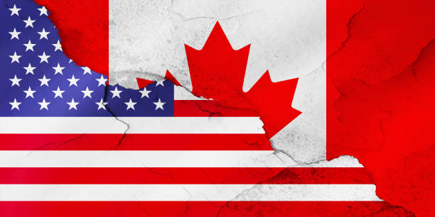 istock Canadian And American Flag 1141573999