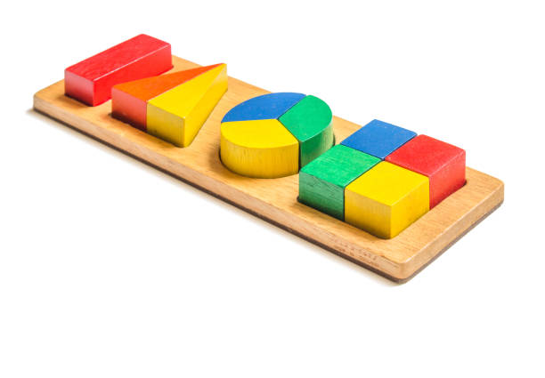 istock Various Wood Toy Block Pieces and Shapes Isolated on White Background to practice and develop children. 1141574949