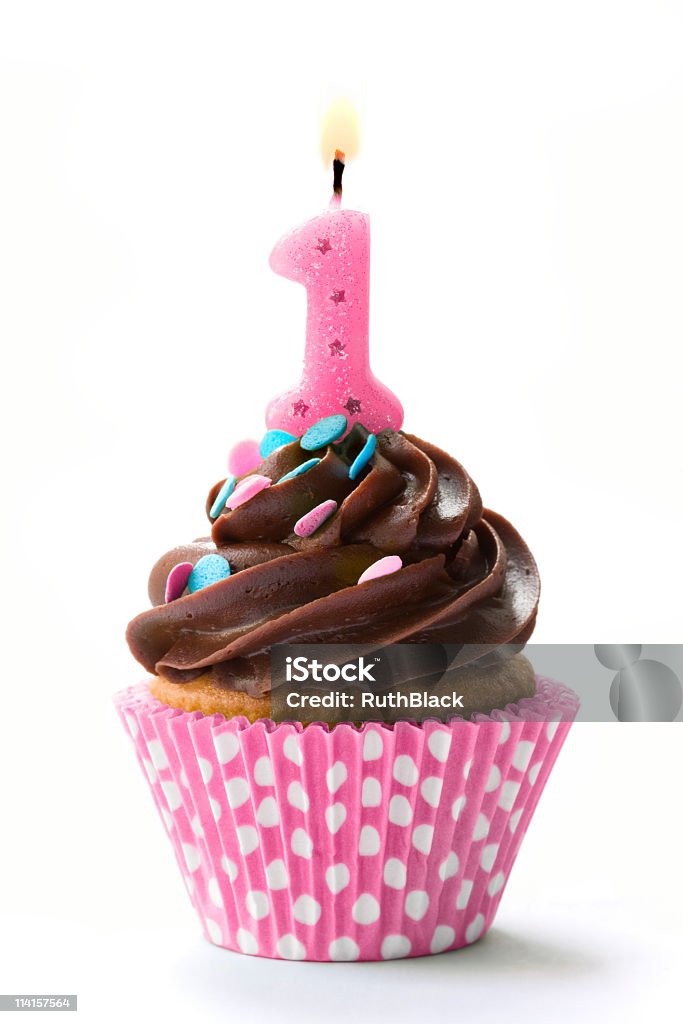 Erster Geburtstag cupcake - Lizenzfrei Nummer 1 Stock-Foto